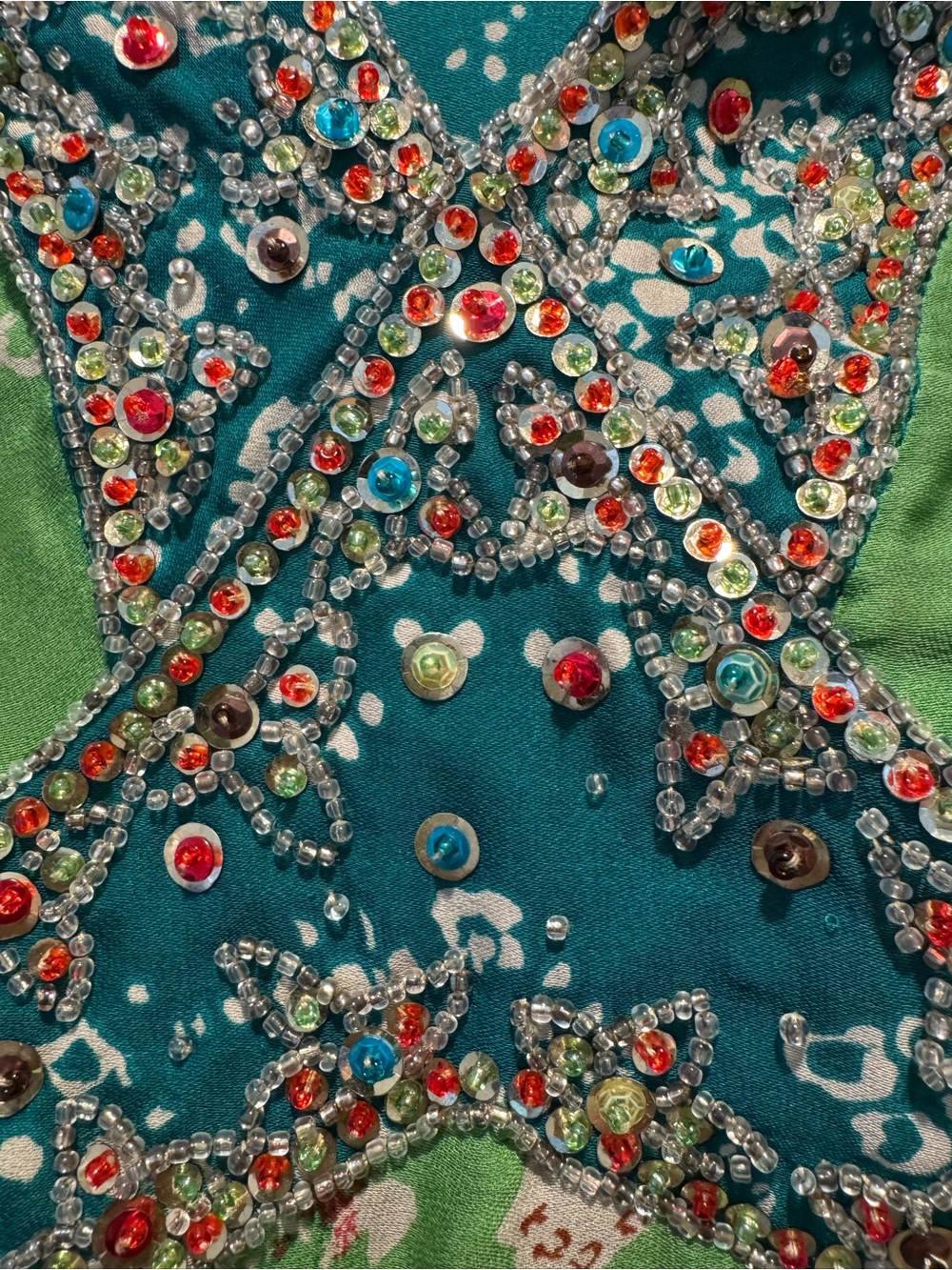 Women’s 100% Silk Boho Bandhni Blouse - Picture 2 of 3